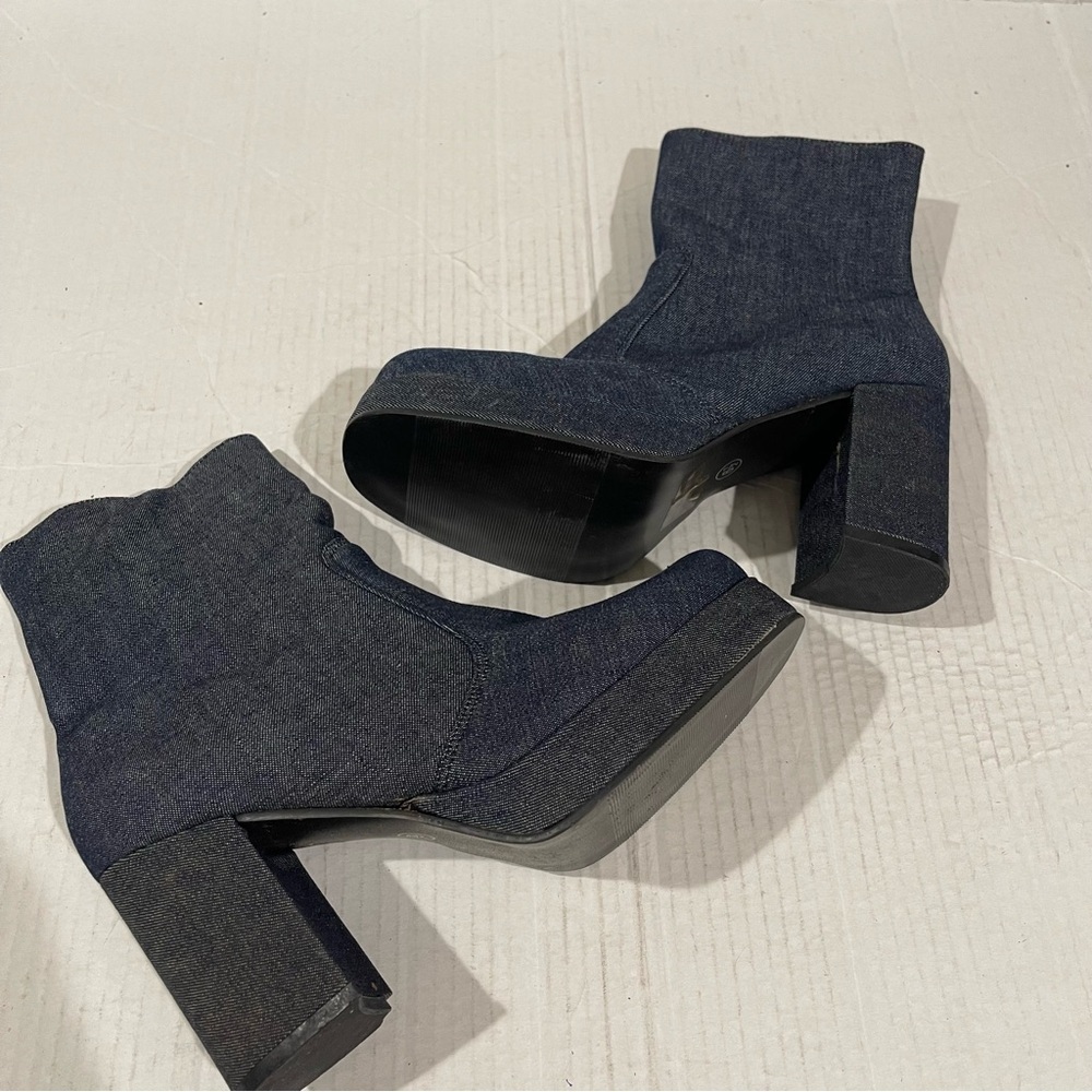 Women’s Vacation Retro Blue Denim Platform Boots Size 6.5 US! - Picture 8 of 8